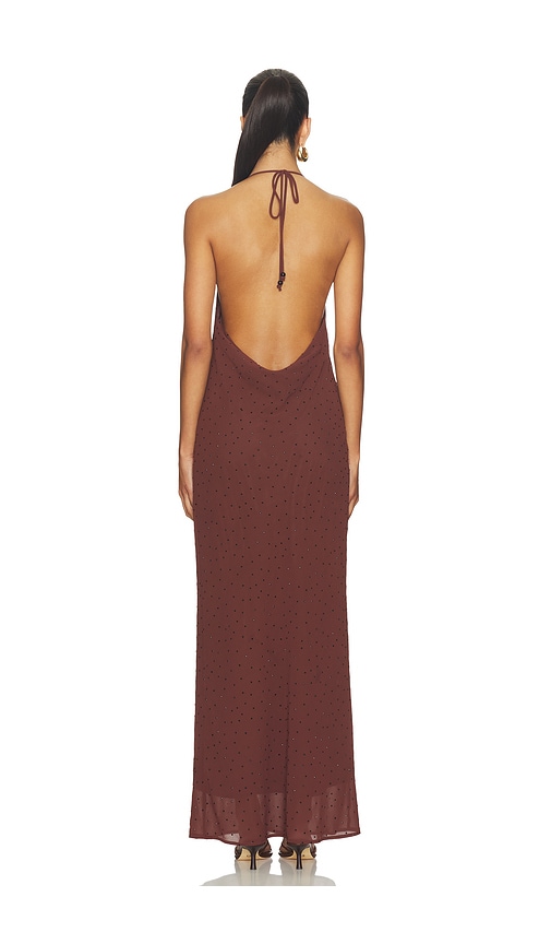  Sndys Kleid Nadene Diamante Halter Maxi In Wine. Größe S. Also In Xs, M, L. 