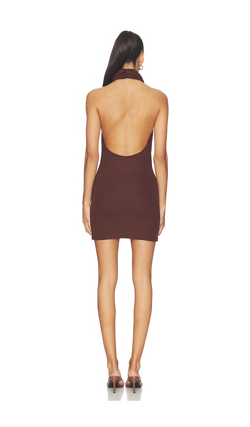  Sndys Kleid Sonia High Neck Mini In Chocolate. Größe S. Also In Xs, M, Xxl. 