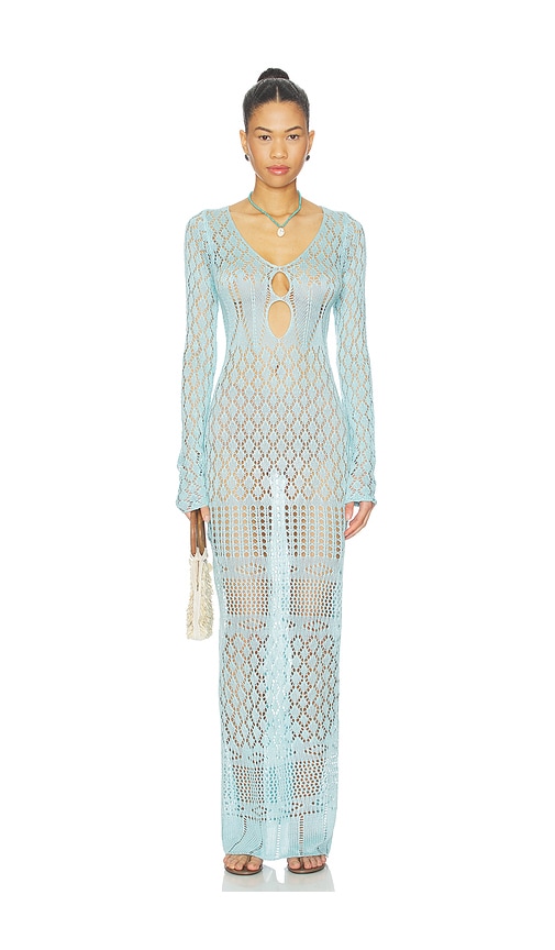 Long Sleeve Crochet Maxi Dress
