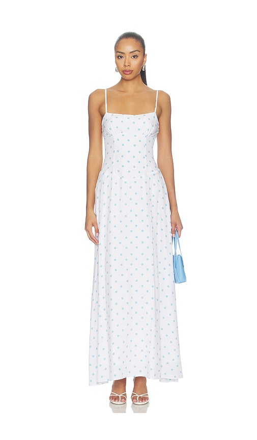 Jenna Maxi Dress by SNDYS in Blue Polka Dot