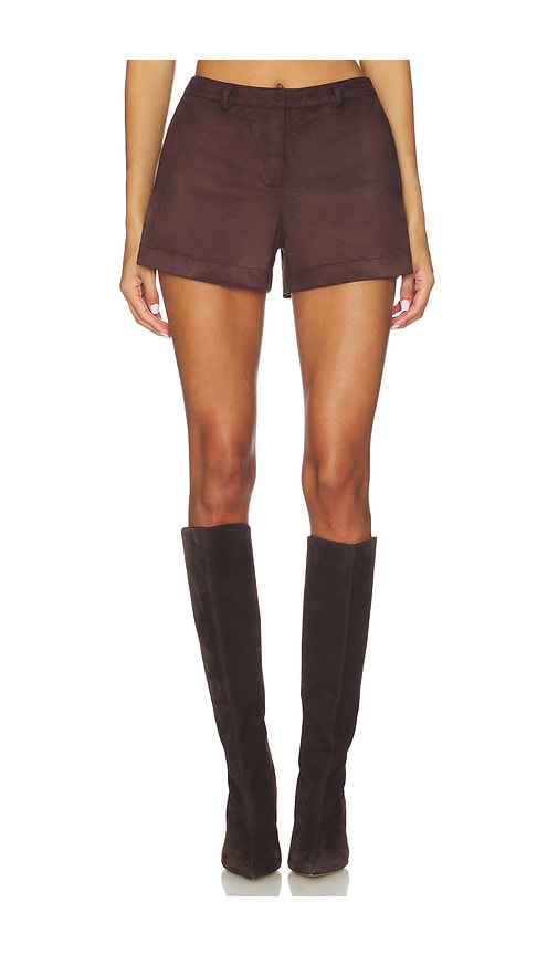 Sndys Woods Faux Suede Short In Brown