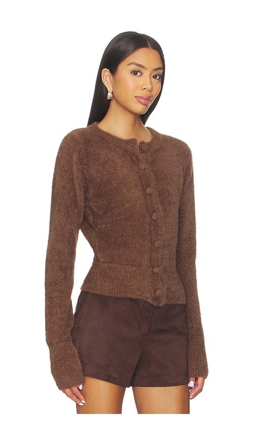 Sndys Kailey Fluffy Knit Cardigan In Brown