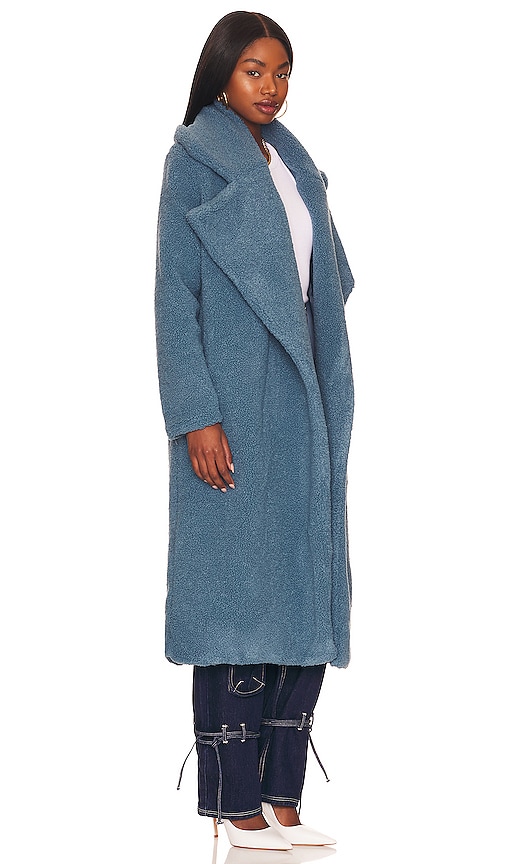 Shop Sndys X Revolve Teddy Coat In Storm Blue