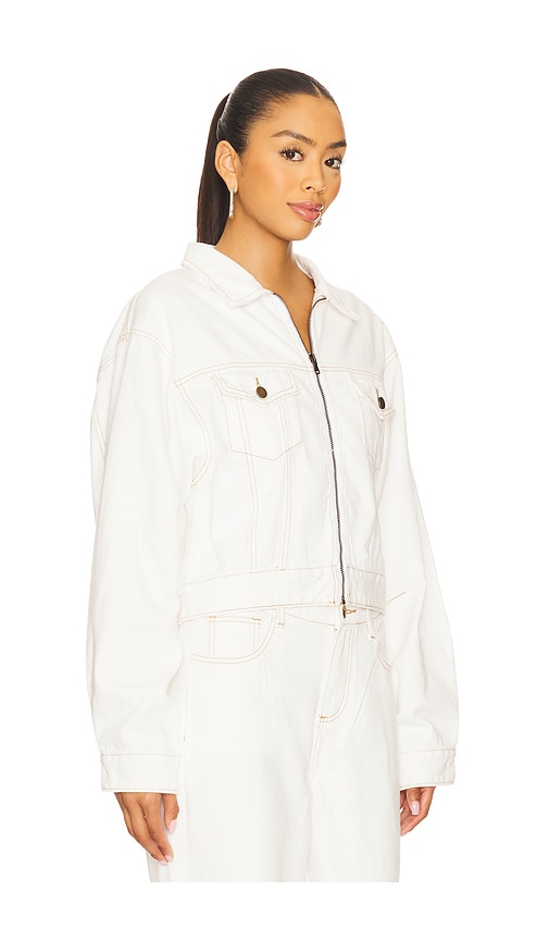 Sndys Rune Denim Jacket In White