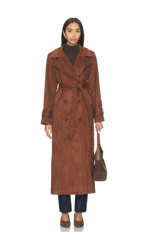 Sndys Maci Trench Coat In Brown