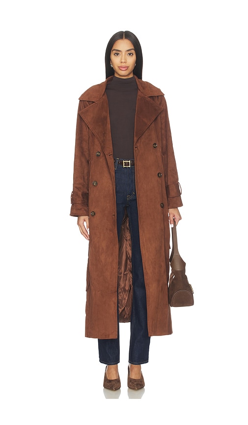 Sndys Maci Trench Coat In Brown