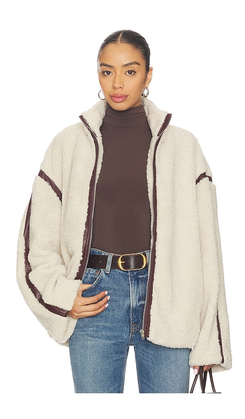 Sndys Tatum Teddy Contrast Jacket In Neutral