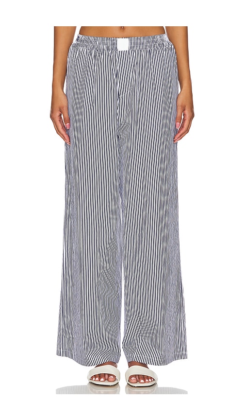 Shop Sndys X Revolve Darian Stripe Pants In Dark Blue Stripe