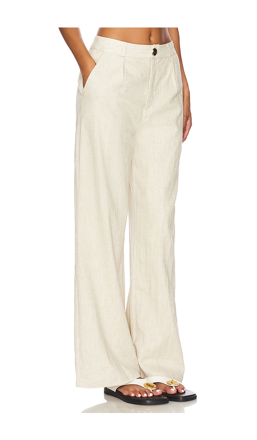 Shop Sndys Hale Linen Pants In Cream