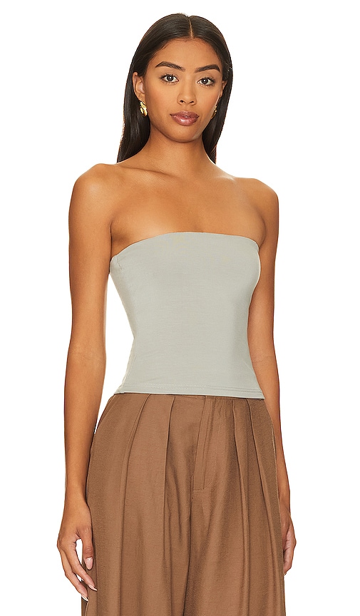 Shop Sndys Easy Strapless Top In Grey