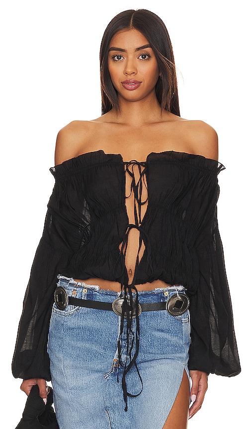 Sndys Tamsyn Off Shoulder Top In Black