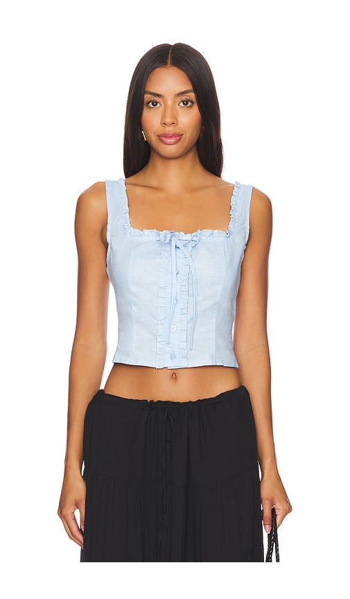 Shop Sndys X Revolve Cottage Top In Baby Blue