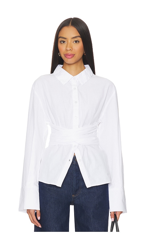Sndys Teigan Cinched Button Shirt In White