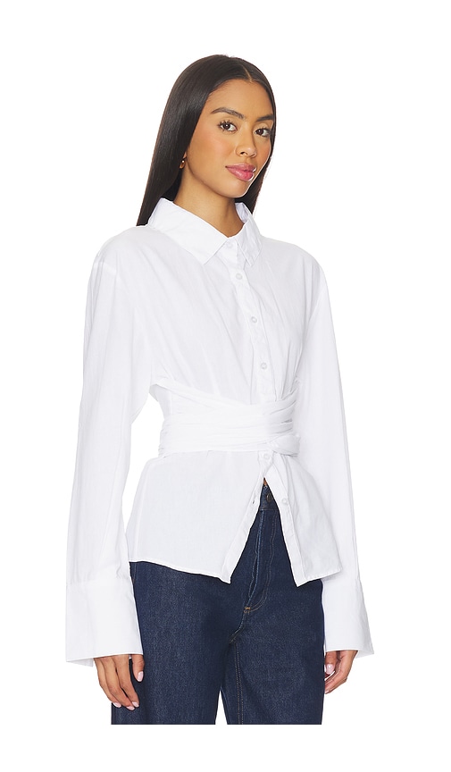 Sndys Teigan Cinched Button Shirt In White