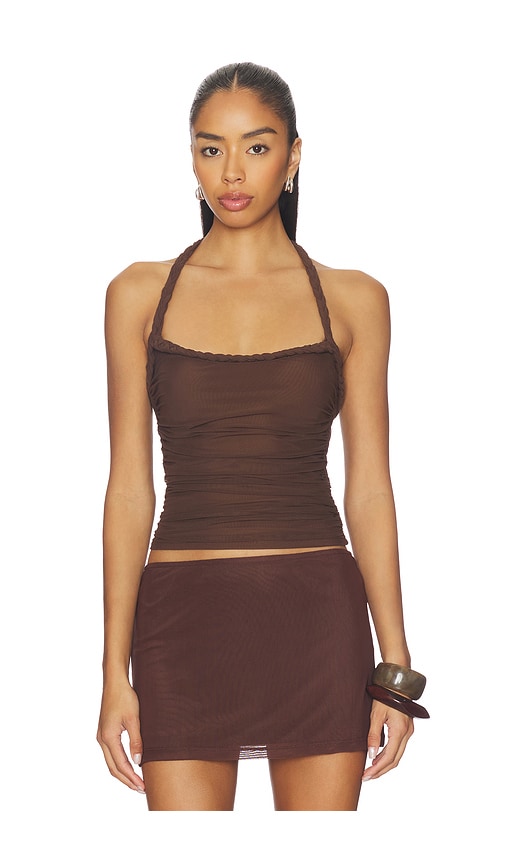 SNDYS Gianna Ruched Halterneck Top