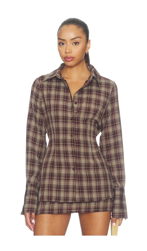 Wynter Cinch Shirt by SNDYS in Plum Plaid
