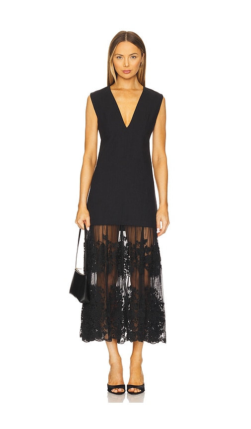 Sea Arielle Lace Vneck Midi Dress In Black
