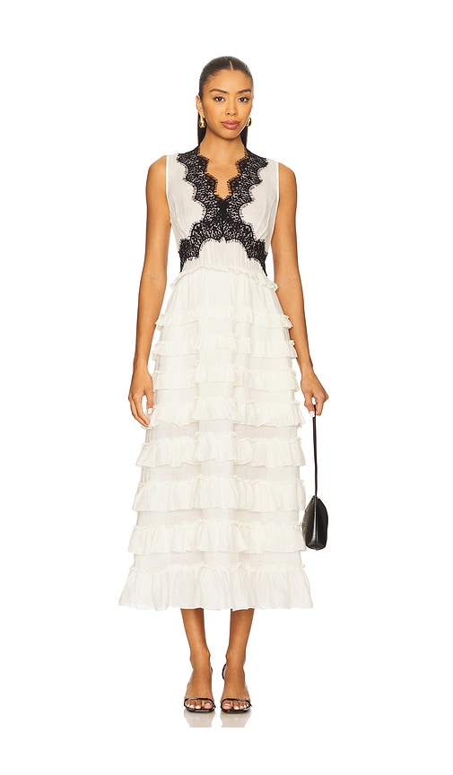 Sea Anise Midi Dress In White