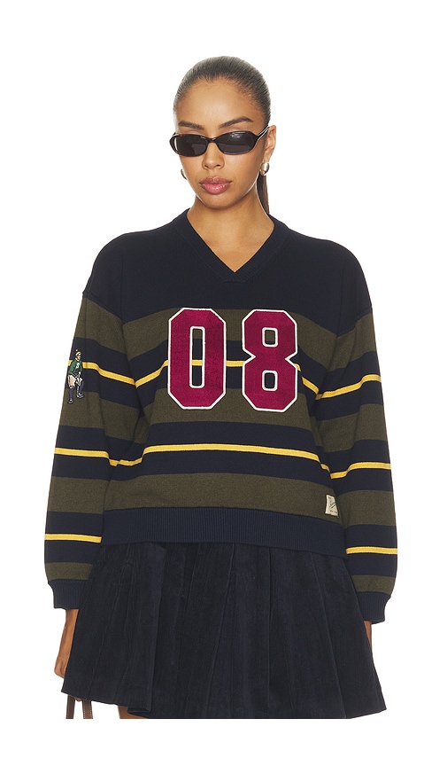 Sea Mina Novelty Vneck Sweater In Green