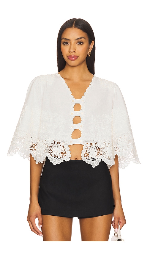 Iyla Soutache Top in White. - size XS (also in L, M, S, XL)