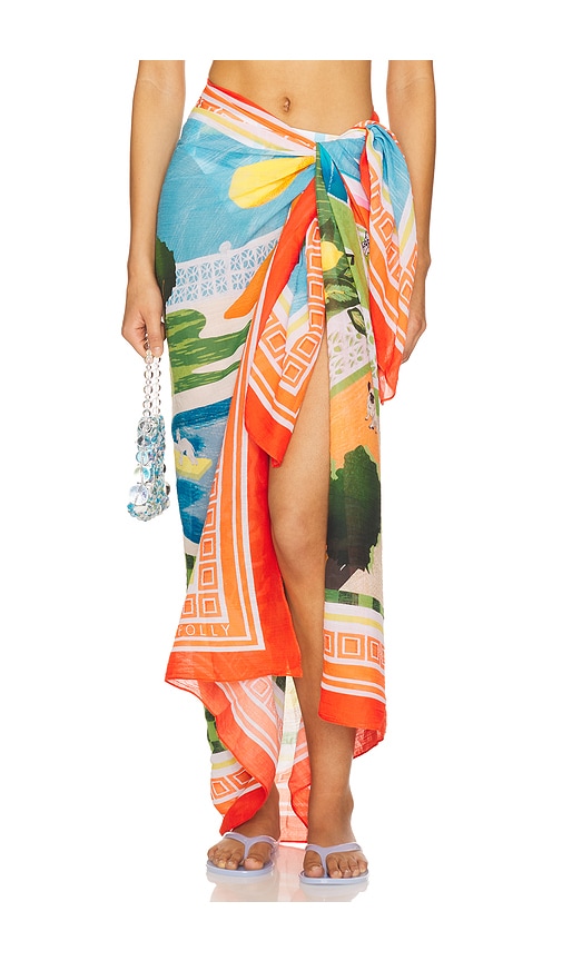 Sunset Sarong in Orange,Green.
