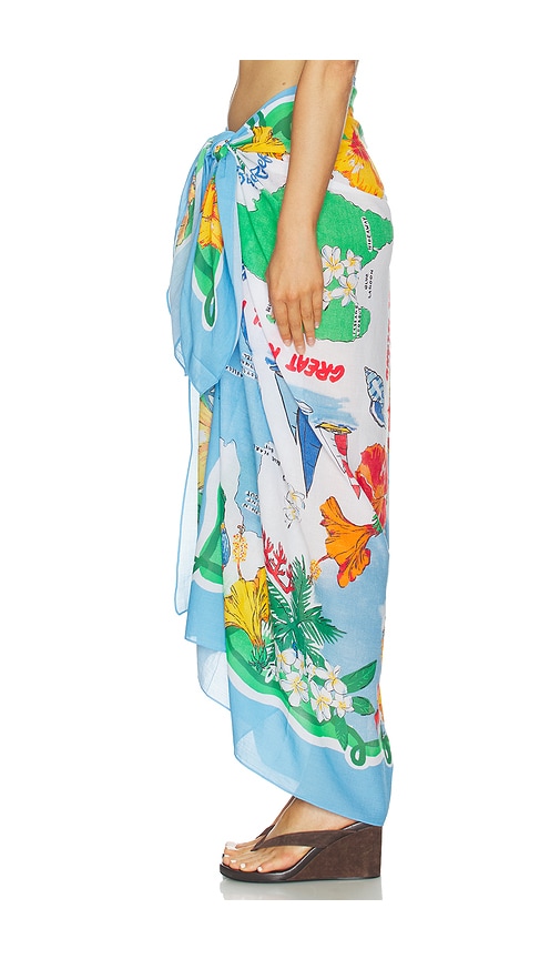  Seafolly Sarong Viva Vacation In Blue,green. 