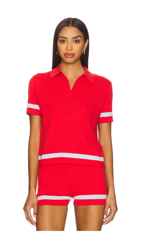 Knit Polo Shirt in Red. - size S (also in M, XS)