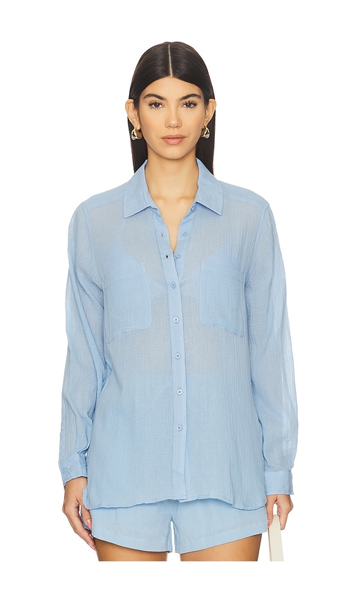 Seafolly Breeze Beach Shirt In Blue