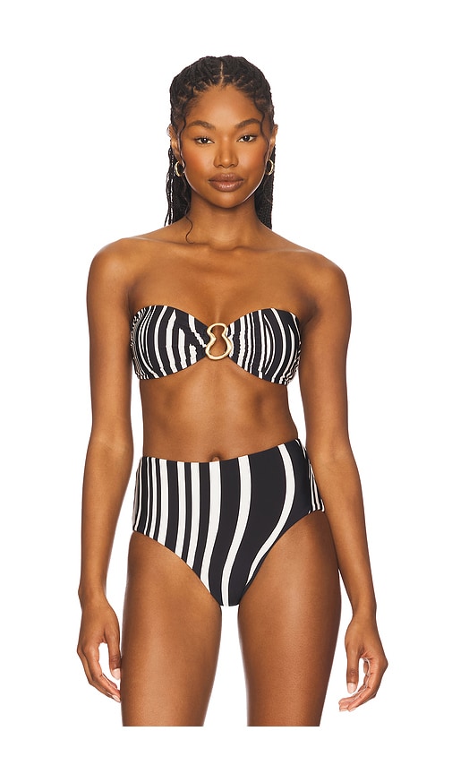 Coastline Ring Front Bandeau Bikini Top by Seafolly in Black