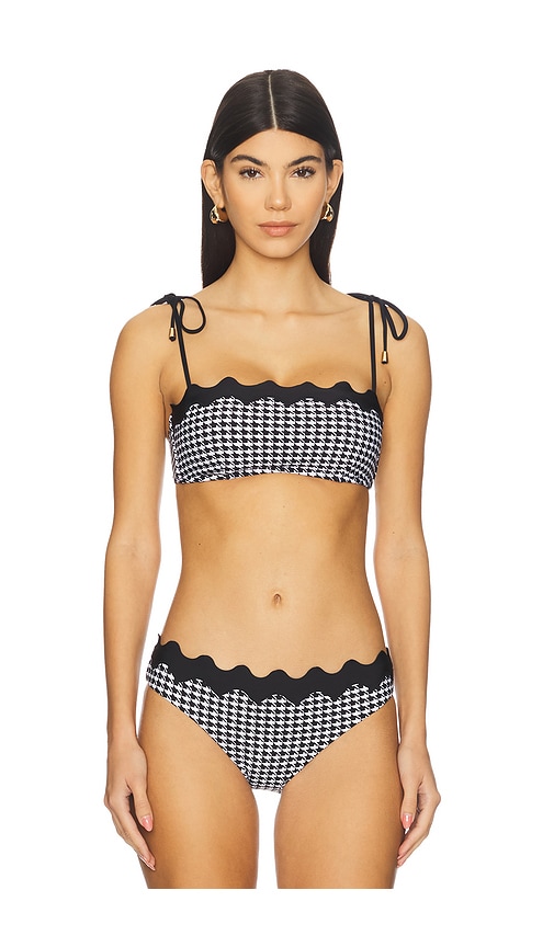 Ric Rac Bustier Bandeau Bikini Top by Seafolly in Black