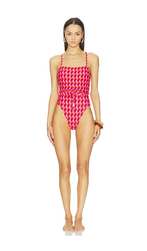 Reversible Squareneck One Piece by Seafolly in Flame