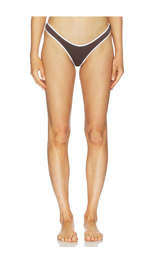 Beach Bound Scoop High Cut Bikini Bottom by Seafolly in Dark Chocolate