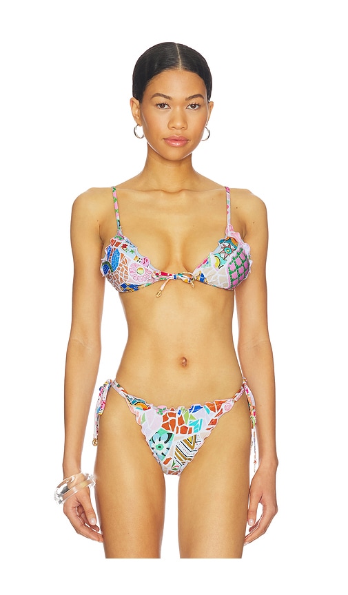 Beach Boheme Slide Triangle Bikini Top by Seafolly in Parfait Pink