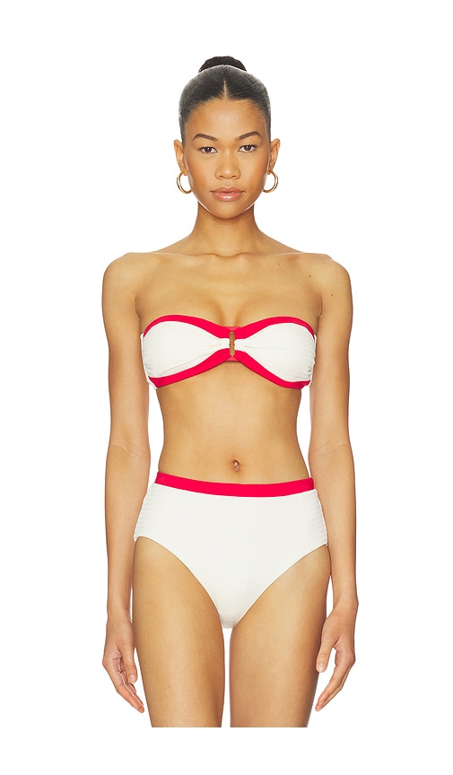 Band Wave Trim Bikini Top by Seafolly in Ecru