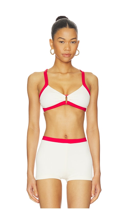 Band Wave Trim Front Bikini Top by Seafolly in Ecru