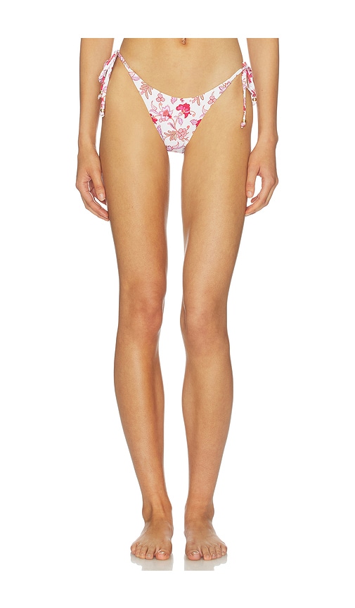Summer Chintz Tie Side Rio Bikini Bottom by Seafolly in Ecru