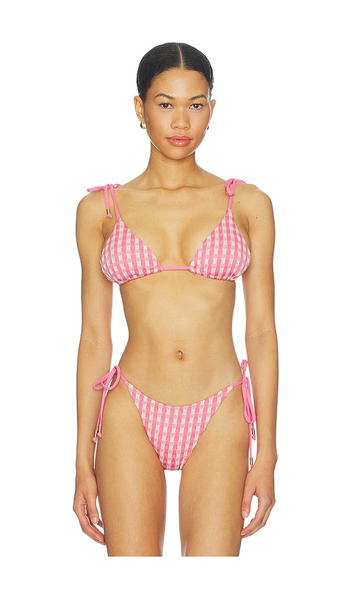 Bella Slide Triangle Bikini Top by Seafolly in Begonia Pink