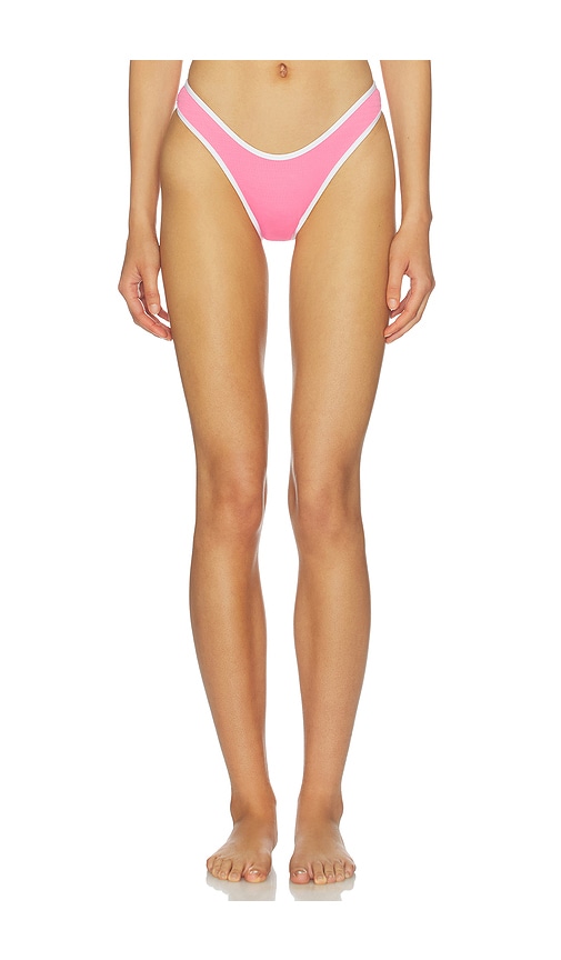 Beach Bound Bikini Bottom by Seafolly in Begonia Pink White