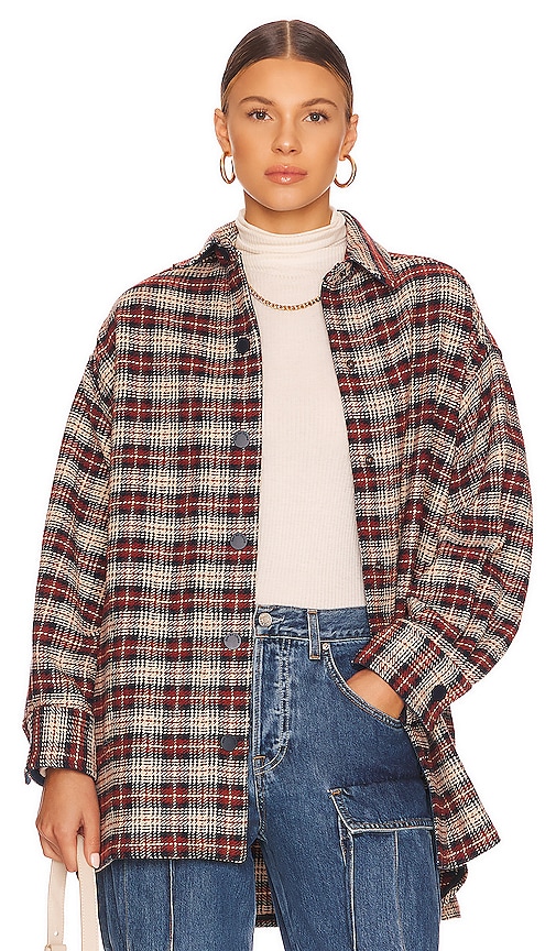 See By Chloe Carry-Over Shirt Jacket in Multicolor Brown