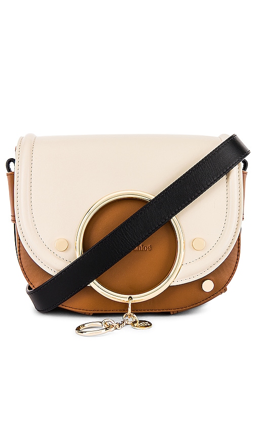 See By Chloe Mara Colorblock Medium Leather Shoulder Bag in Cement Beige