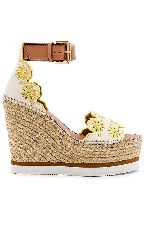 yellow wedge sandal