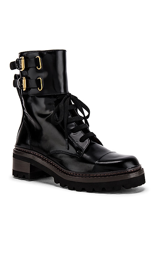 Shop See By Chloé Mallory Biker Ankle Boot In Nero