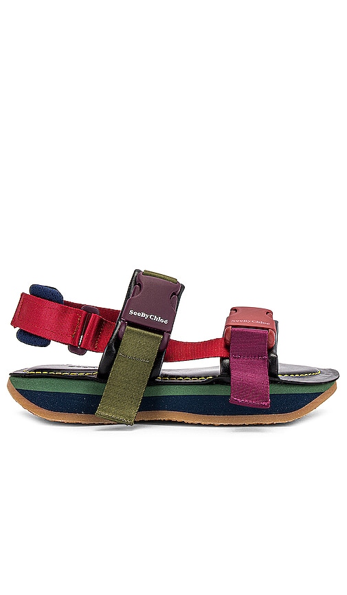 See by chloé ysee discount leather and canvas platform sandals