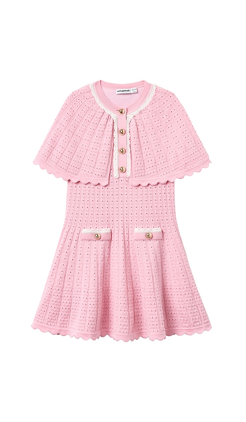 self-portrait Kids Knitted Cape Dress