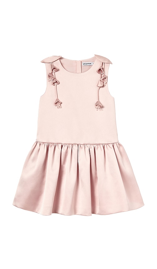 self-portrait Kids Satin Sleeveless Flower Dress