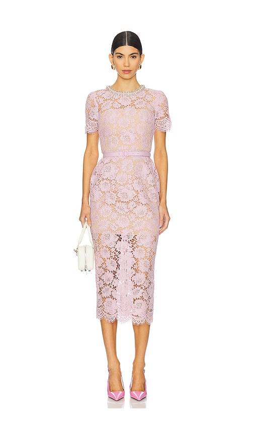 Fine Lace Pearl Midi Dress