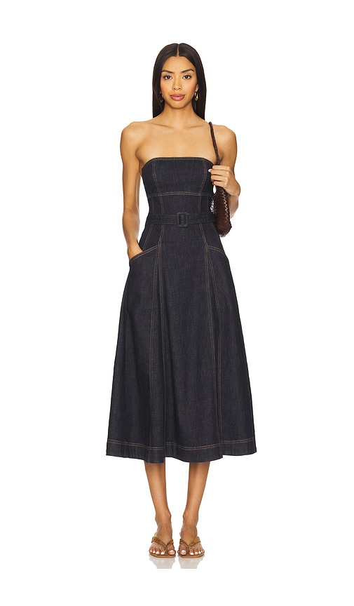 ワンピース SELF PORTRAIT 'Indigo Denim Bandeau Midi Dress' dress Indigo Denim Bandeau Midi Dress – self-portrait-US