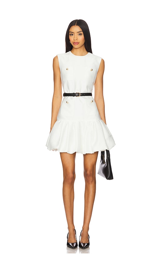 self-portrait Taffeta Mini Dress in Cream | REVOLVE