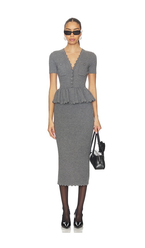 self-portrait Peplum Knit Midi Dress