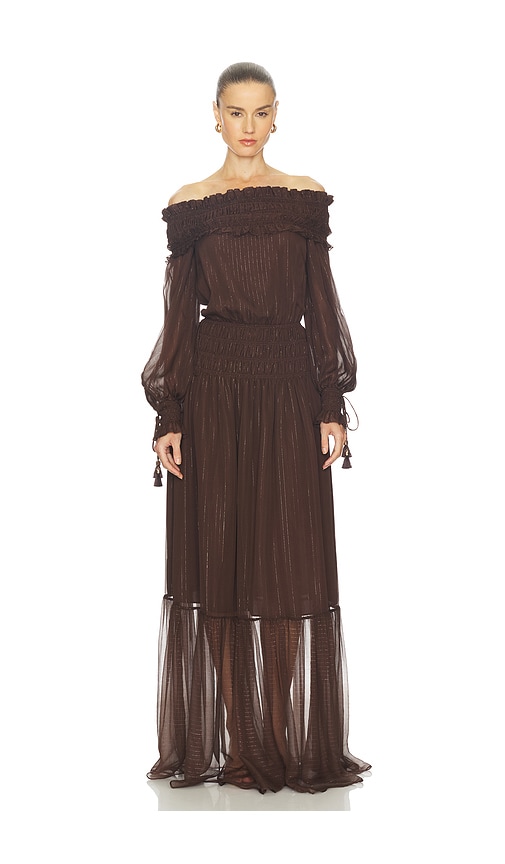 Brown Long Sleeve Maxi Dress | REVOLVE